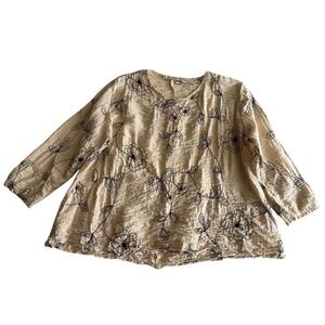 Cut Loose Made in USA‎ Crewel Embroidered Lagenlook Scoopneck A Line Blouse S